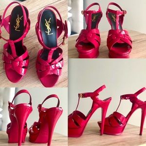 Saint Laurent
Tribute Platform Sandals in Patent Leather 37